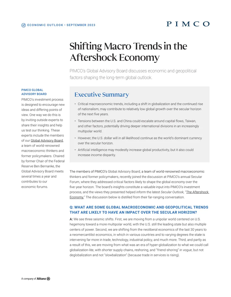 Economic Outlook and Geopolitical Trends Analysis
