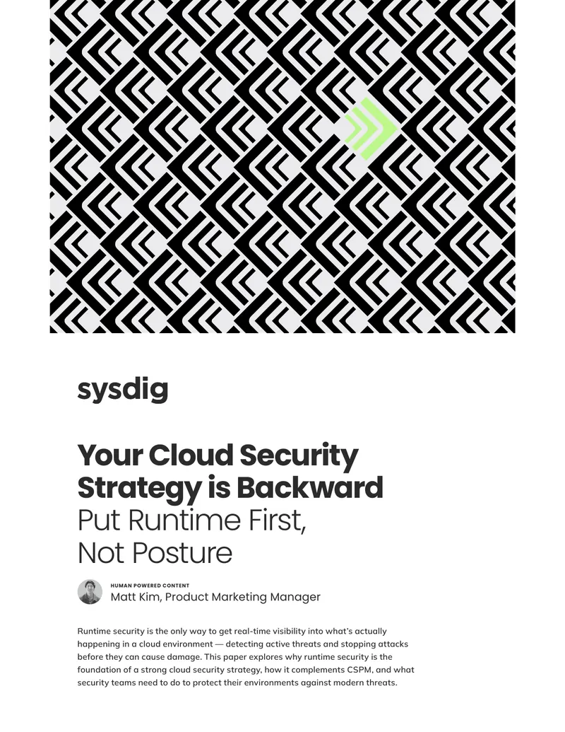 Cloud Security Strategy Emphasizing Runtime Security