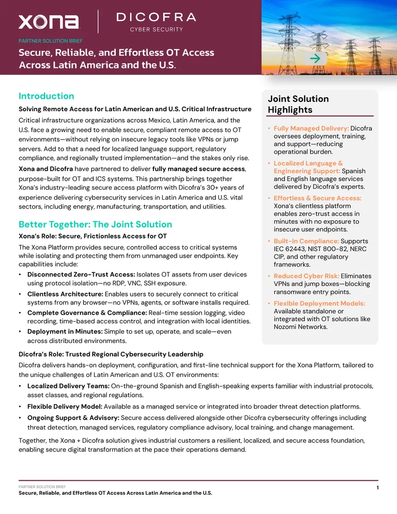 Managed Secure Remote Access Solution for OT Environments