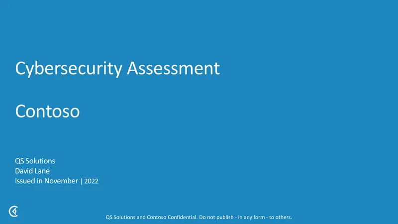 Cybersecurity Assessment Report for Contoso