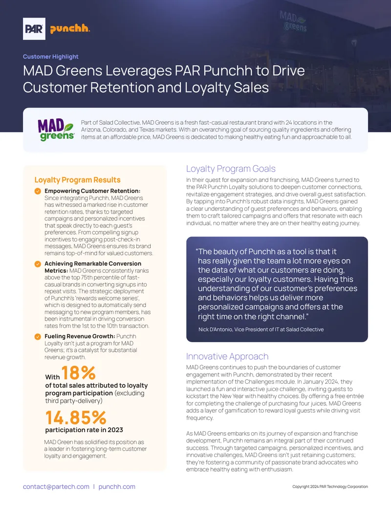 MAD Greens Customer Loyalty Program Implementation