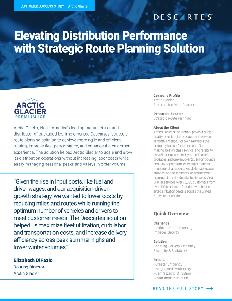 Strategic Route Planning Implementation at Arctic Glacier
