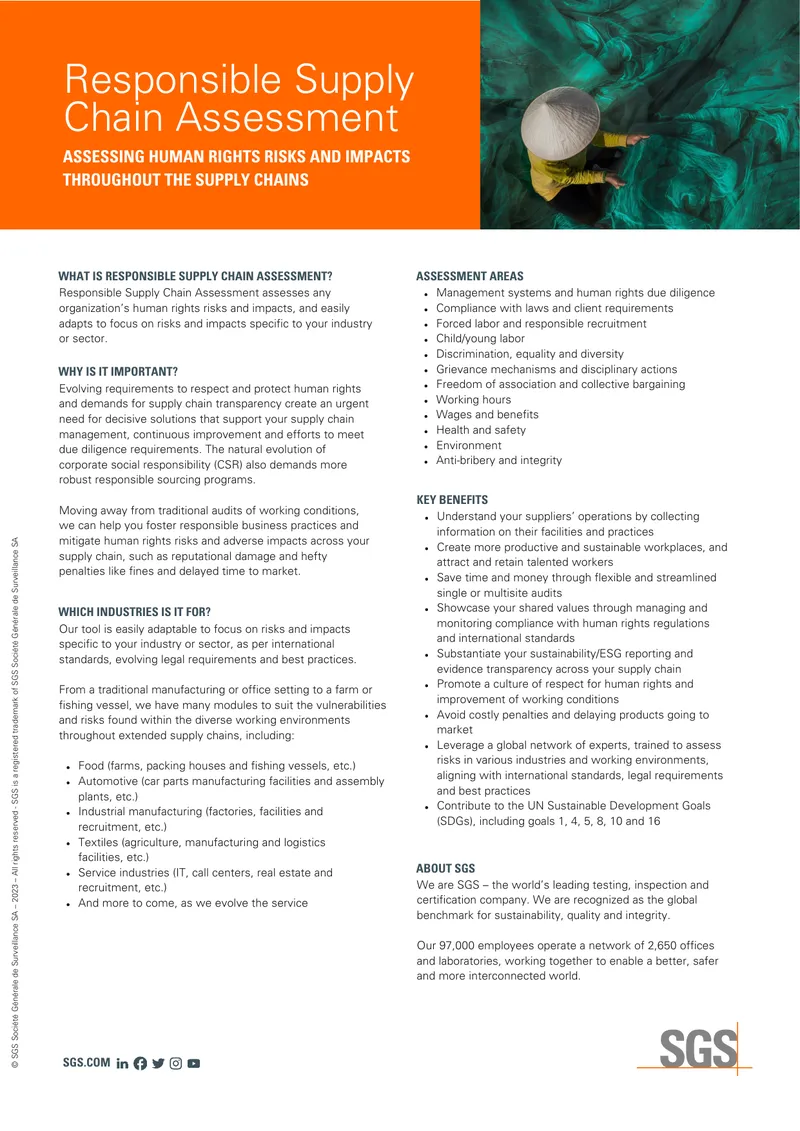 Responsible Supply Chain Assessment Overview
