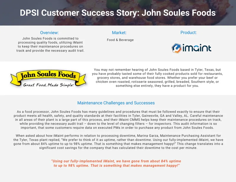 John Soules Foods Maintenance Management Case Study