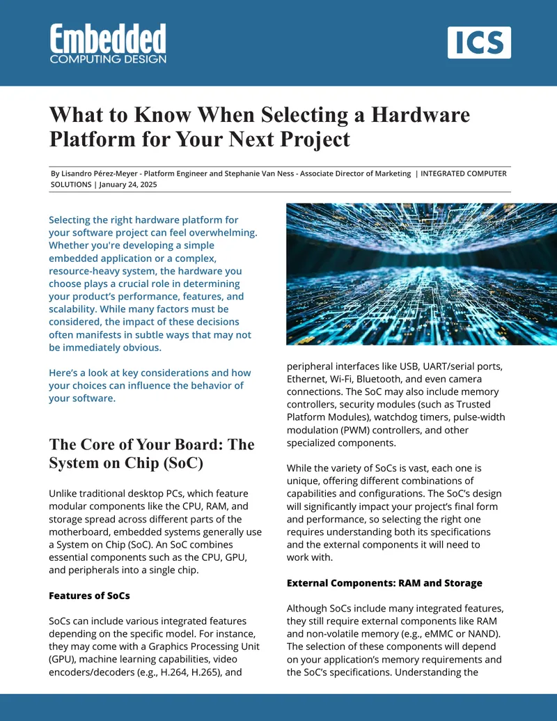 Selecting a Hardware Platform for Software Projects