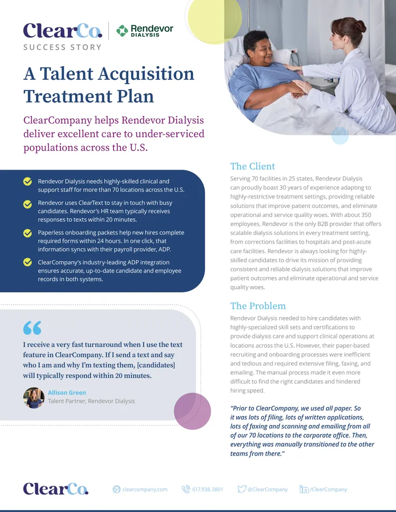 Rendevor Dialysis Talent Acquisition Case Study