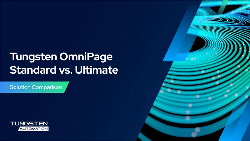 Tungsten OmniPage Standard and Ultimate Comparison