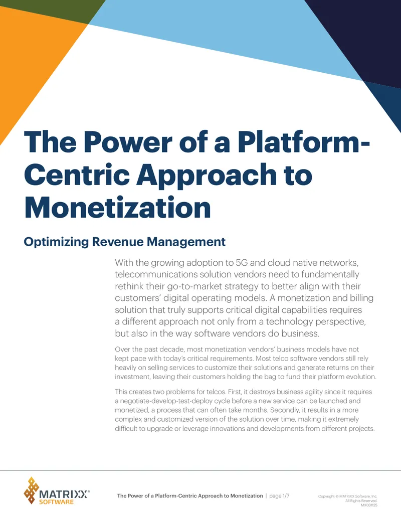 Platform-Centric Approach to Monetization in Telecommunications