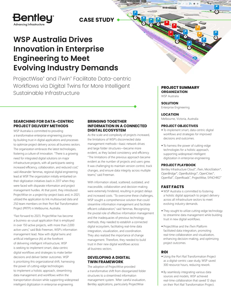 WSP Australia Implements Digital Twins for Project Management preview page 1