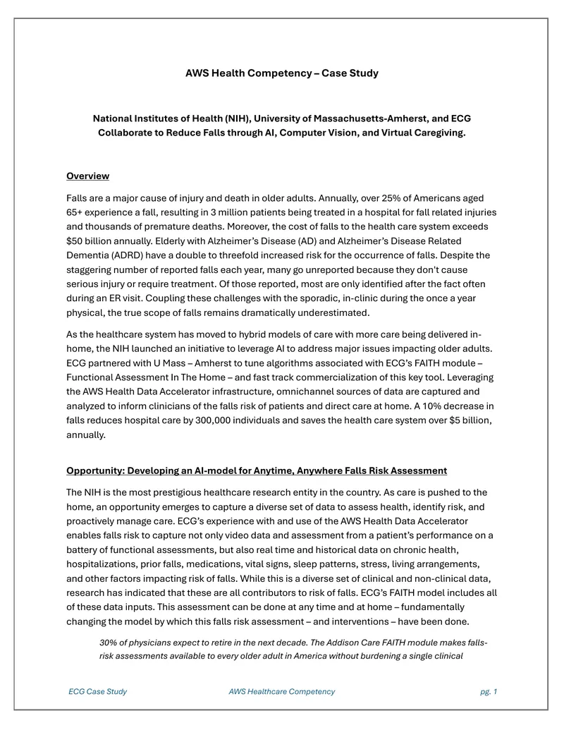 AI-Driven Falls Risk Assessment Case Study