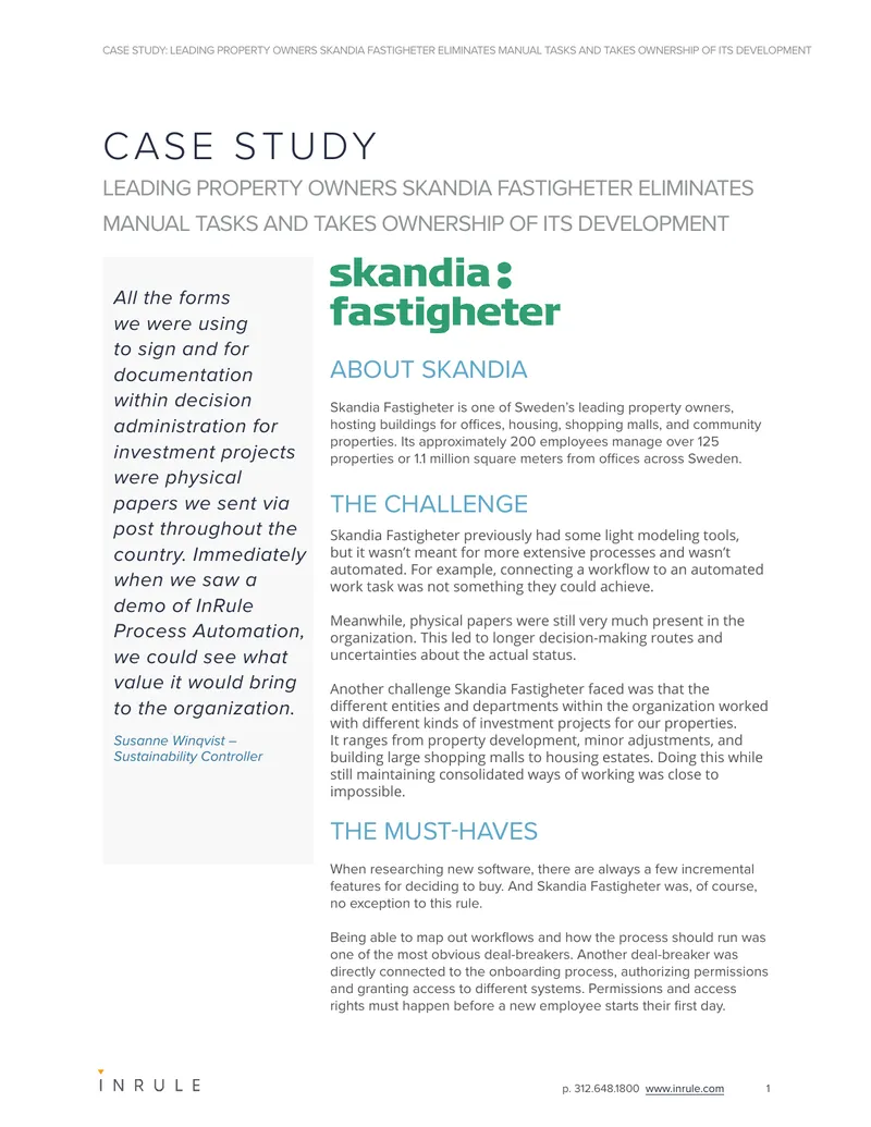 Skandia Fastigheter Automates Development Processes