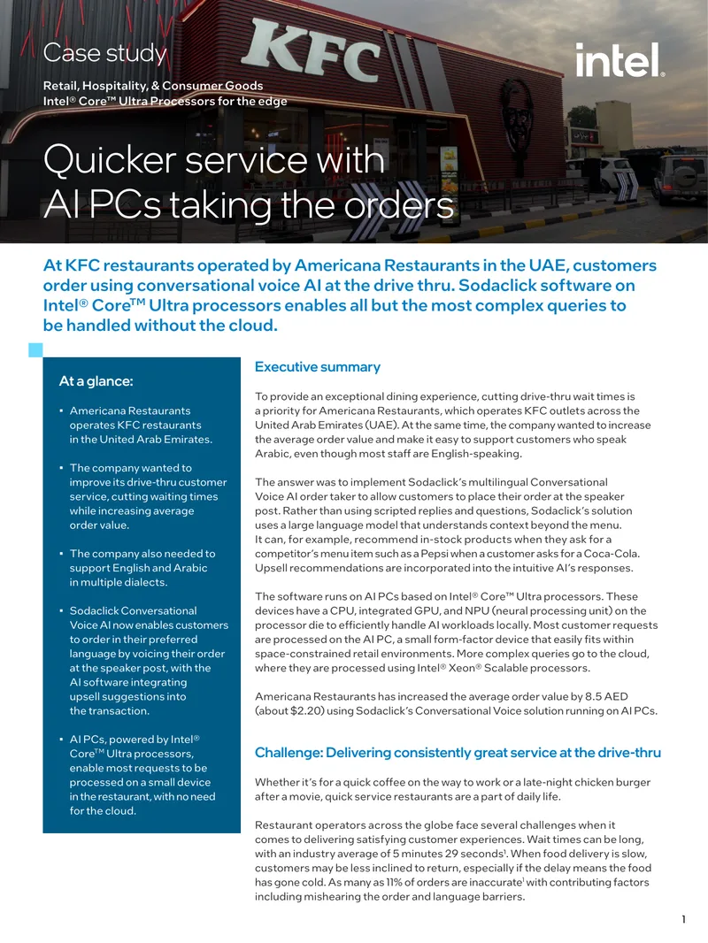 Implementation of AI in Drive-Thru Operations