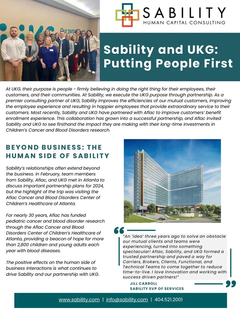 Sability and UKG Partnership Overview