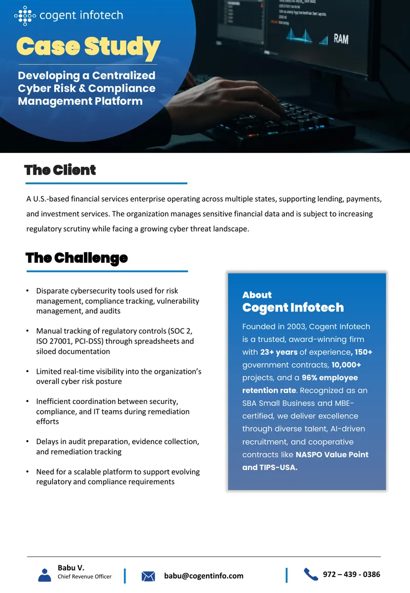 Centralized Cyber Risk and Compliance Management Platform Case Study