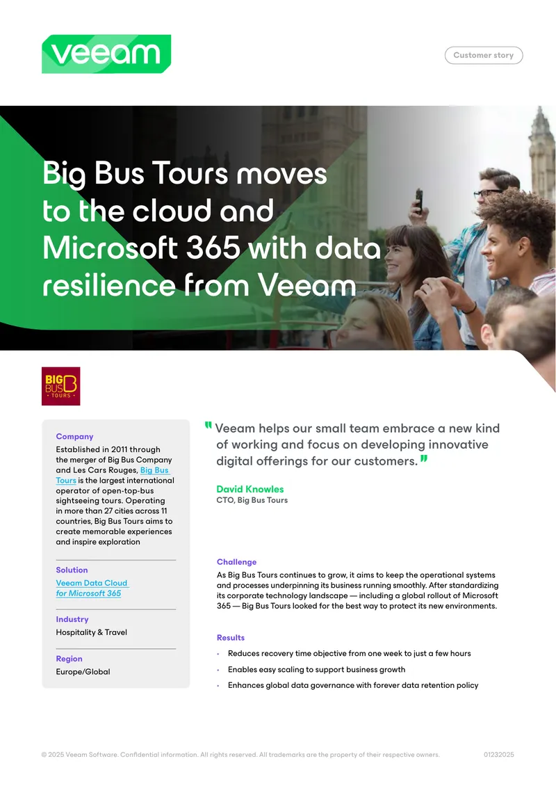 Big Bus Tours Cloud Migration and Data Resilience