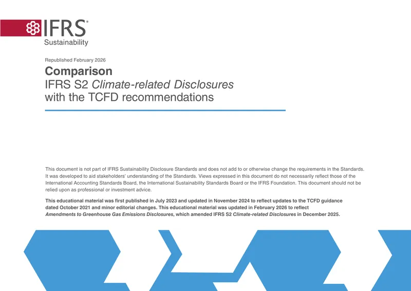 Comparison of IFRS S2 and TCFD Recommendations