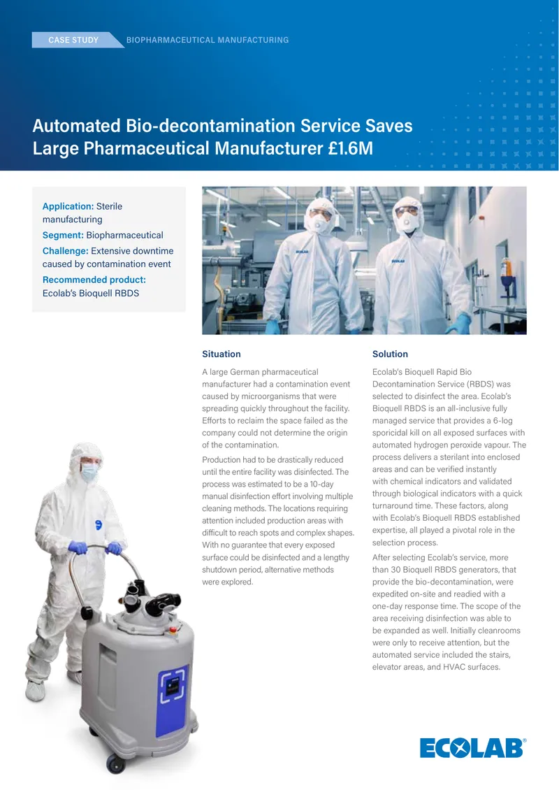 Automated Bio-decontamination Service Case Study