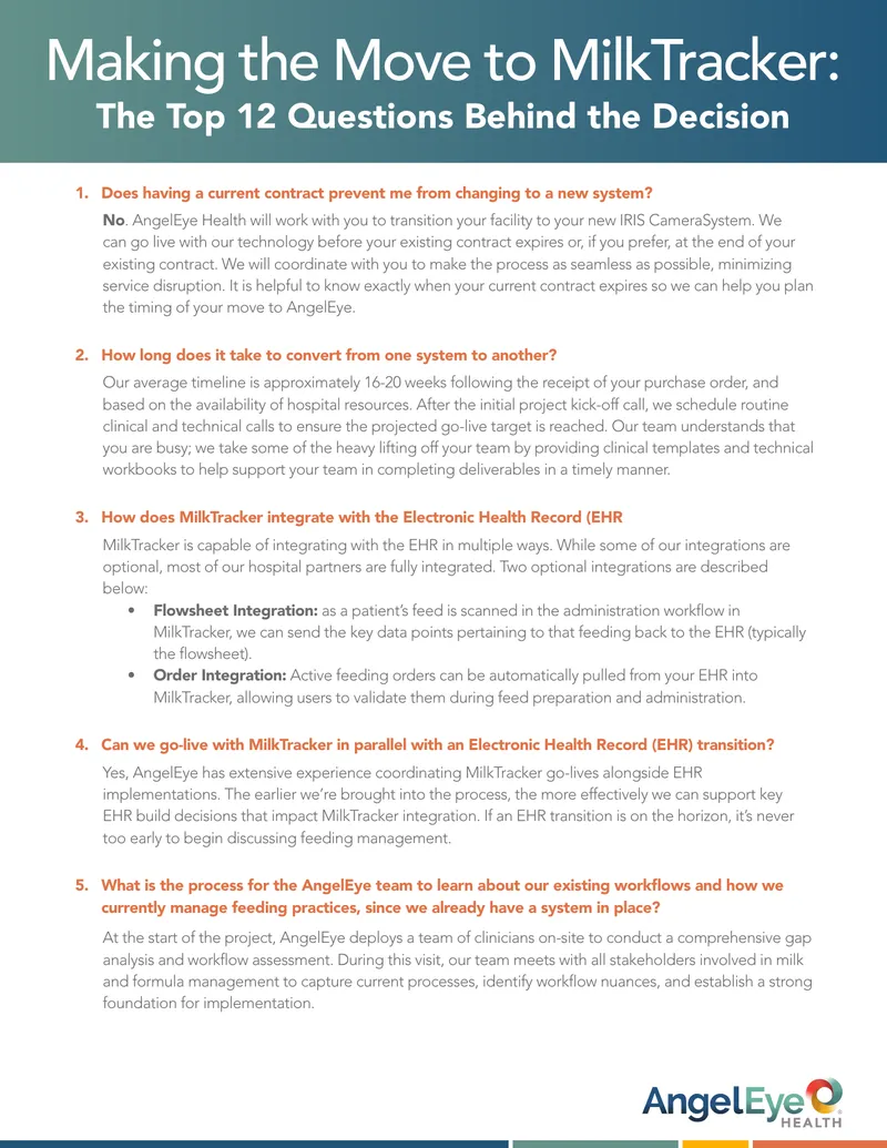 Transitioning to MilkTracker: Key Questions Addressed