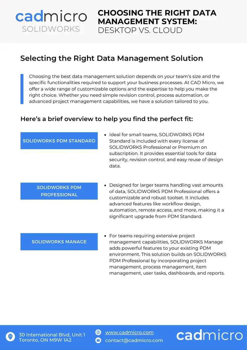 Choosing the Right Data Management System for SOLIDWORKS