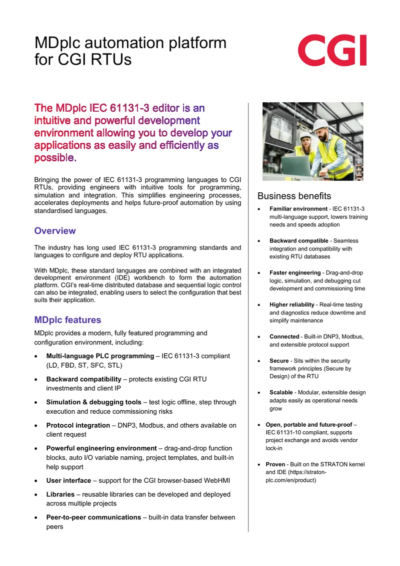 MDplc Automation Platform for CGI RTUs