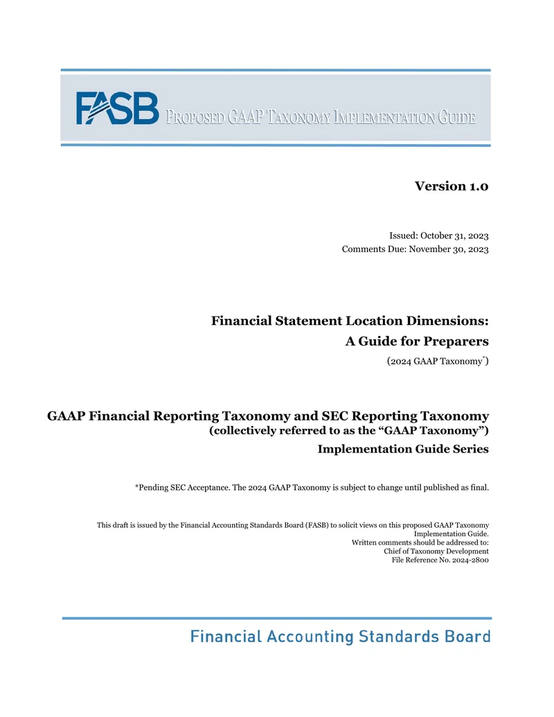 Financial Statement Location Dimensions Guide