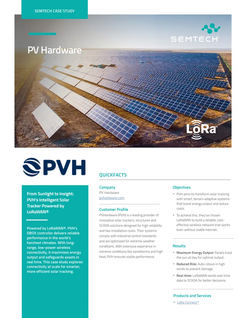 PVH Intelligent Solar Tracker Case Study