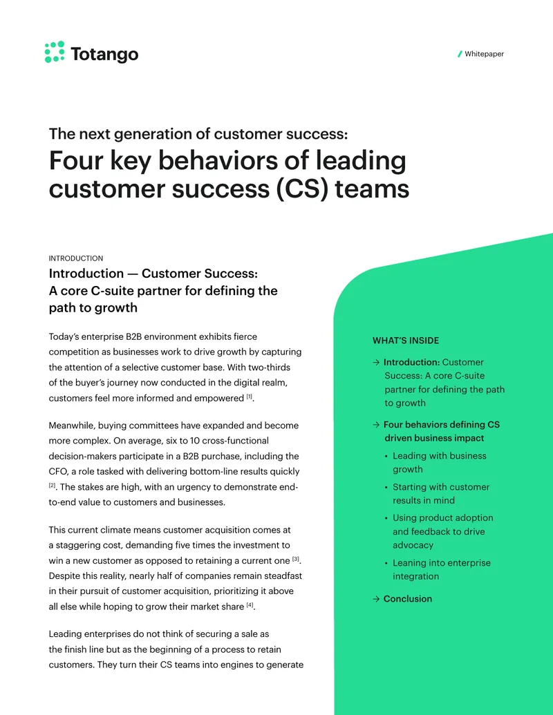 Key Behaviors of Leading Customer Success Teams
