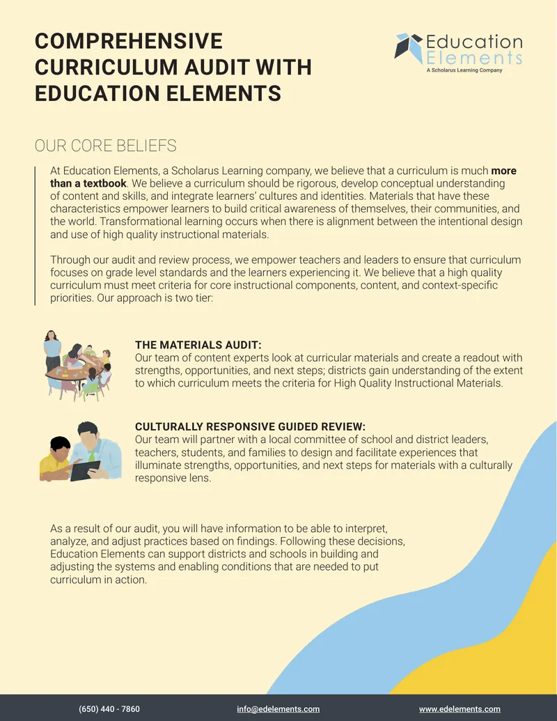 Comprehensive Curriculum Audit with Education Elements