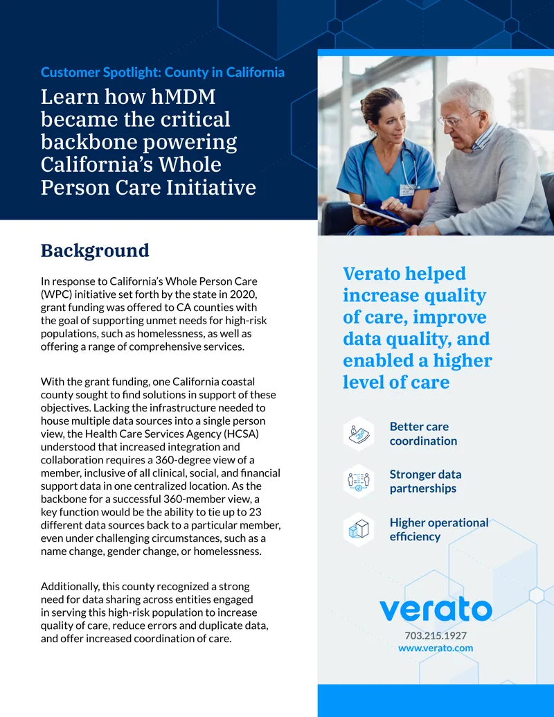 Verato hMDM Implementation for Whole Person Care