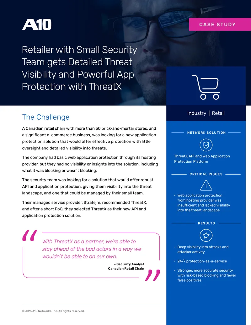 Canadian Retail Chain Case Study on ThreatX Implementation