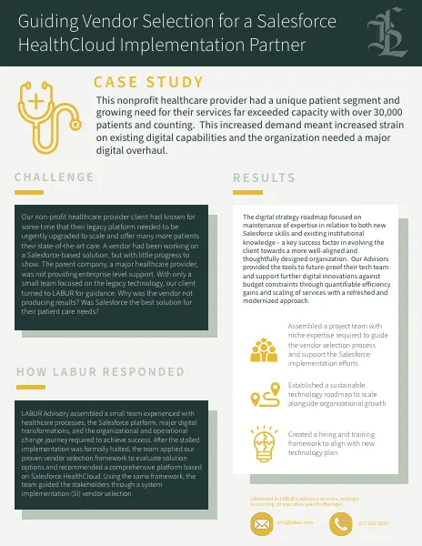 Guiding Vendor Selection for Salesforce HealthCloud Implementation