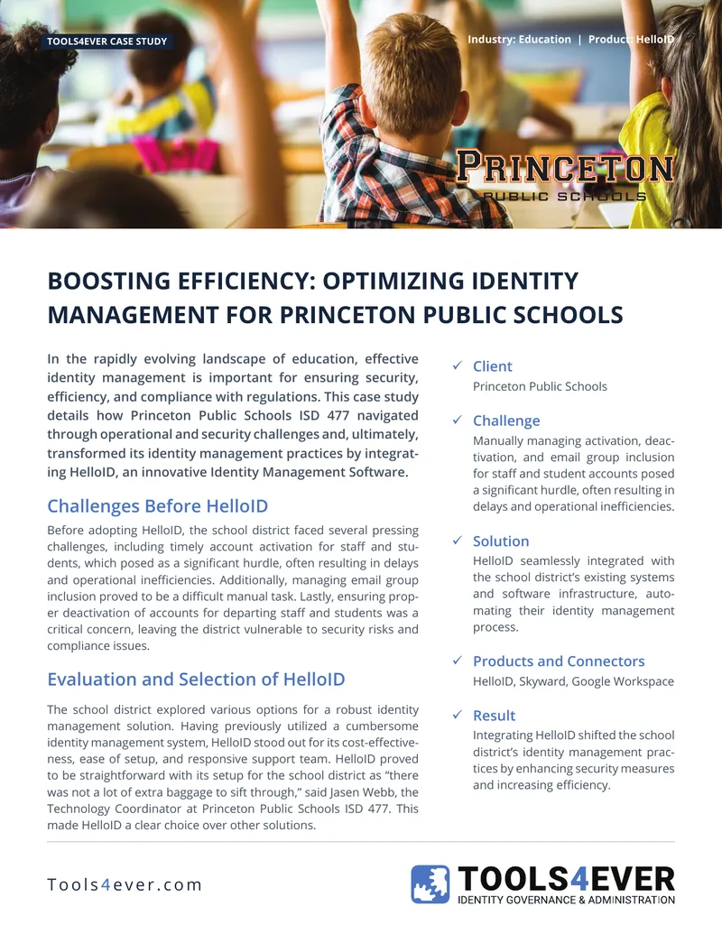 Optimizing Identity Management for Princeton Public Schools