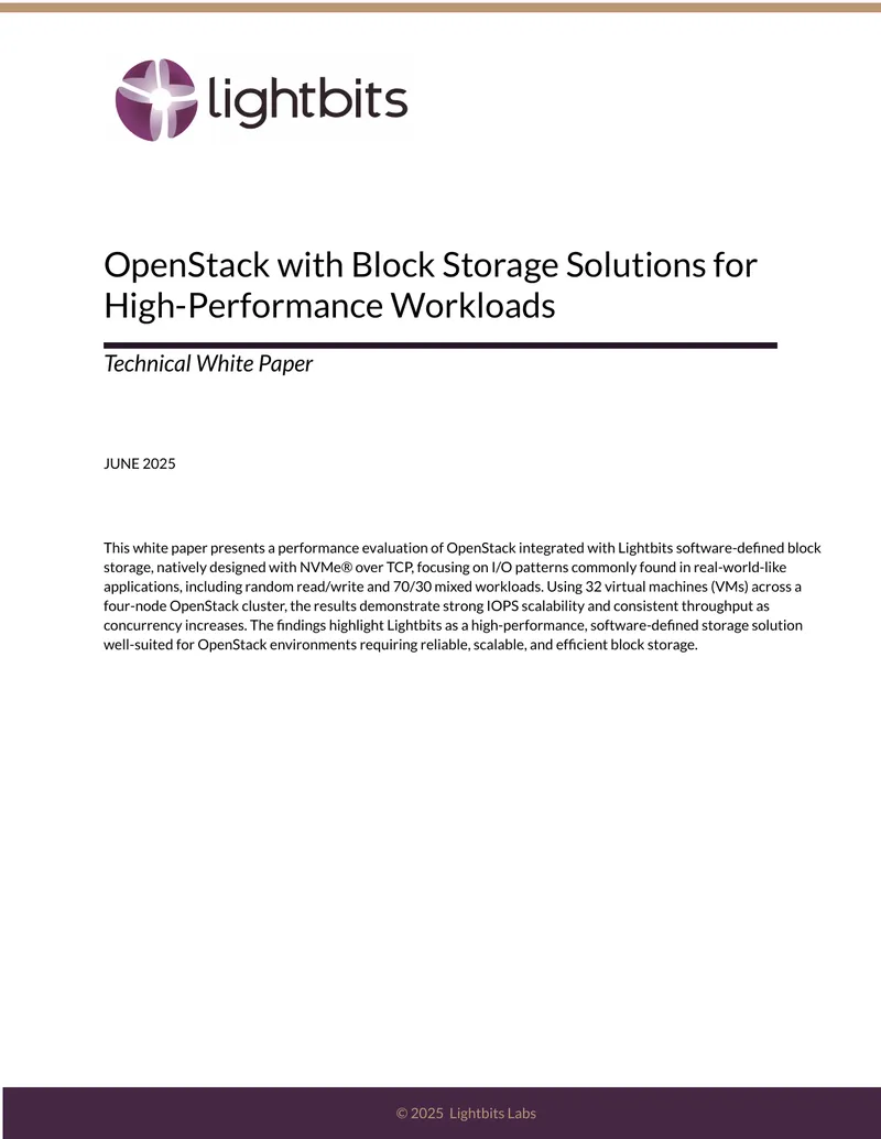 OpenStack Integration with Lightbits Block Storage