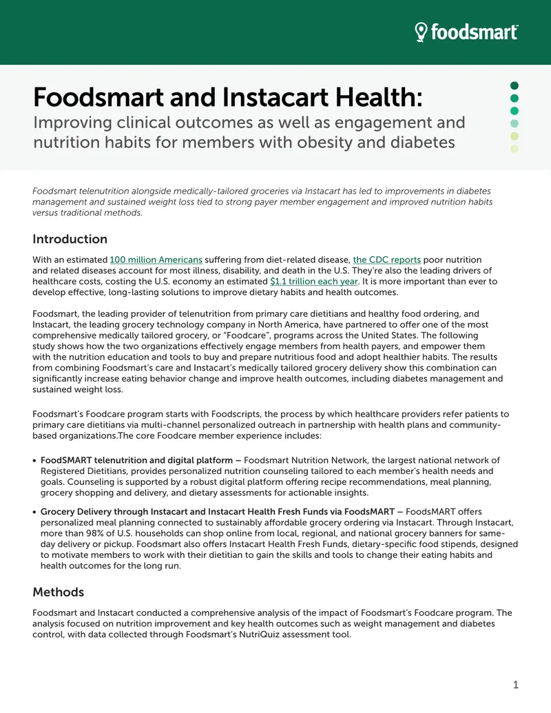 Foodsmart and Instacart Health Collaboration
