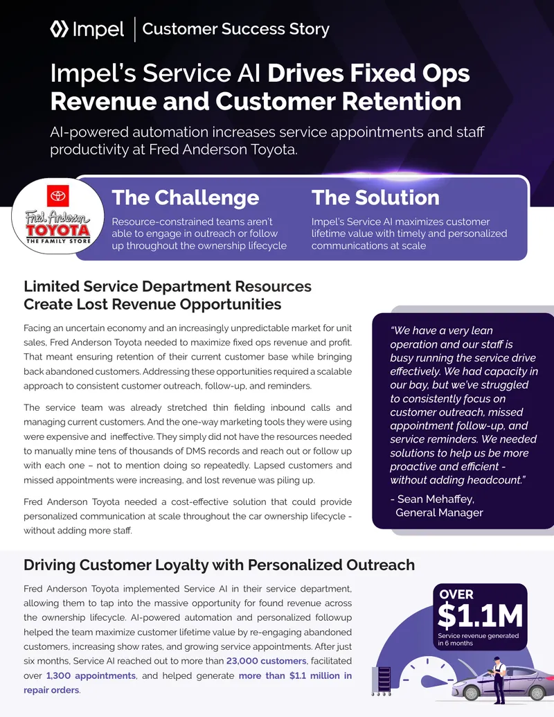 Service AI Implementation at Fred Anderson Toyota