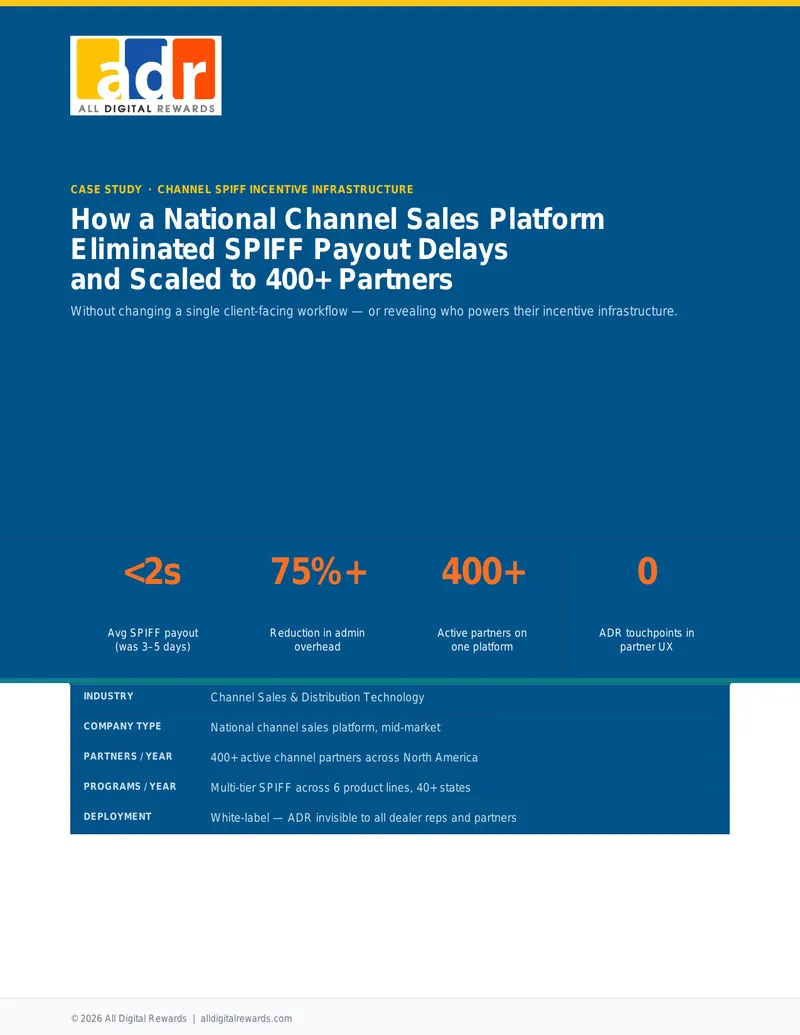Channel SPIFF Incentive Infrastructure Case Study