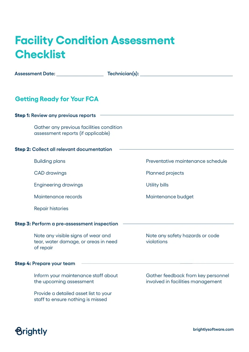 Facility Condition Assessment Preparation Guide