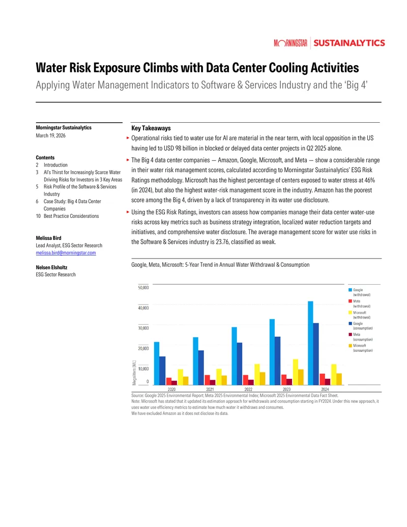 Water Risk Management in Data Center Operations