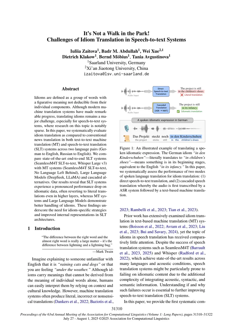 Challenges of Idiom Translation in Speech-to-text Systems