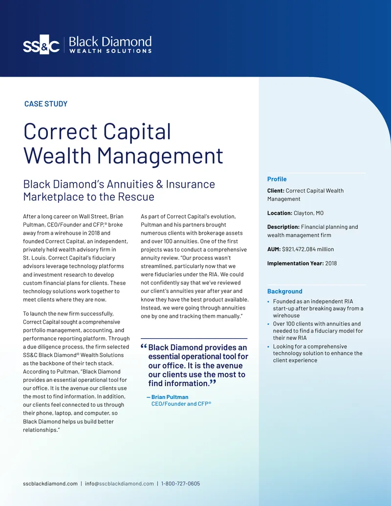 Correct Capital Wealth Management Case Study