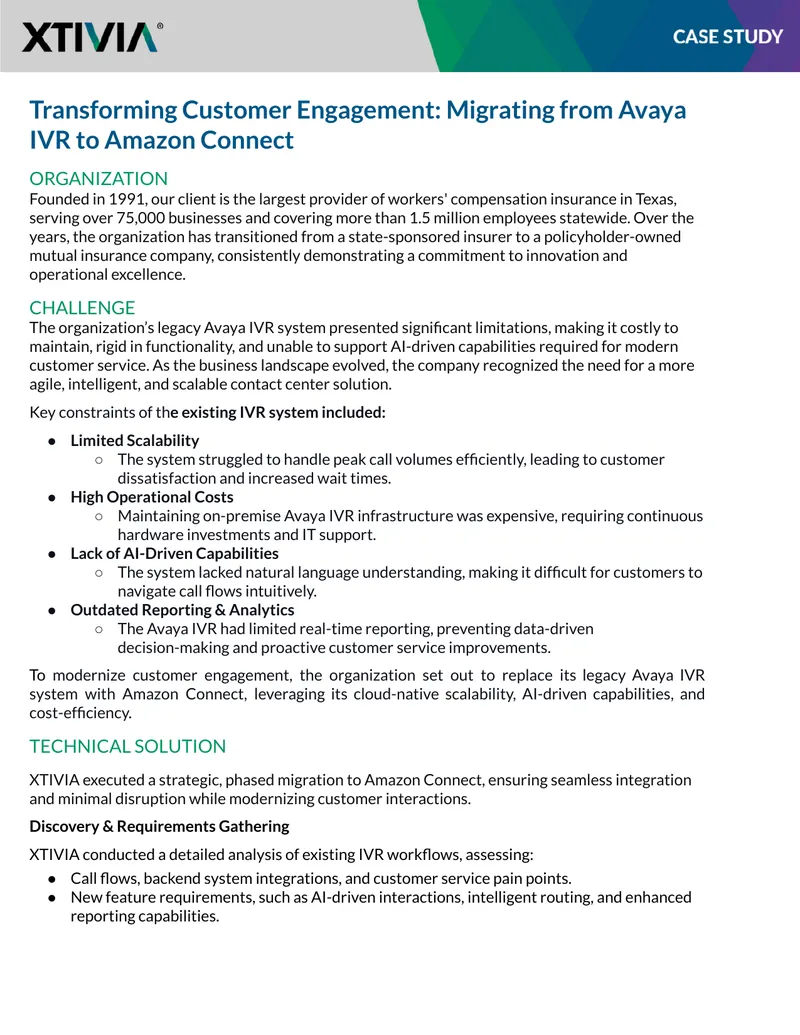 Migrating from Avaya IVR to Amazon Connect