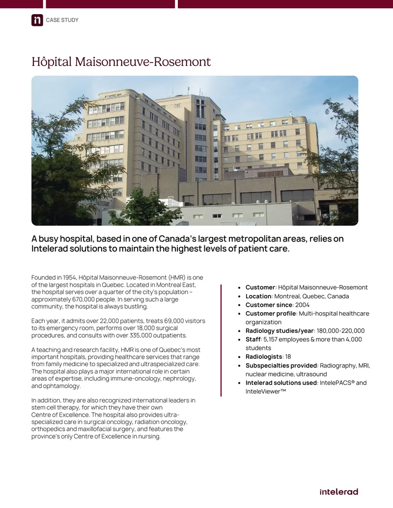Hôpital Maisonneuve-Rosemont Case Study