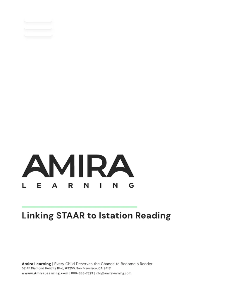 Linking STAAR Assessment to Istation Reading