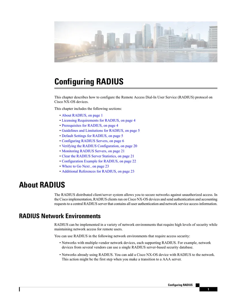 Configuring RADIUS on Cisco NX-OS Devices