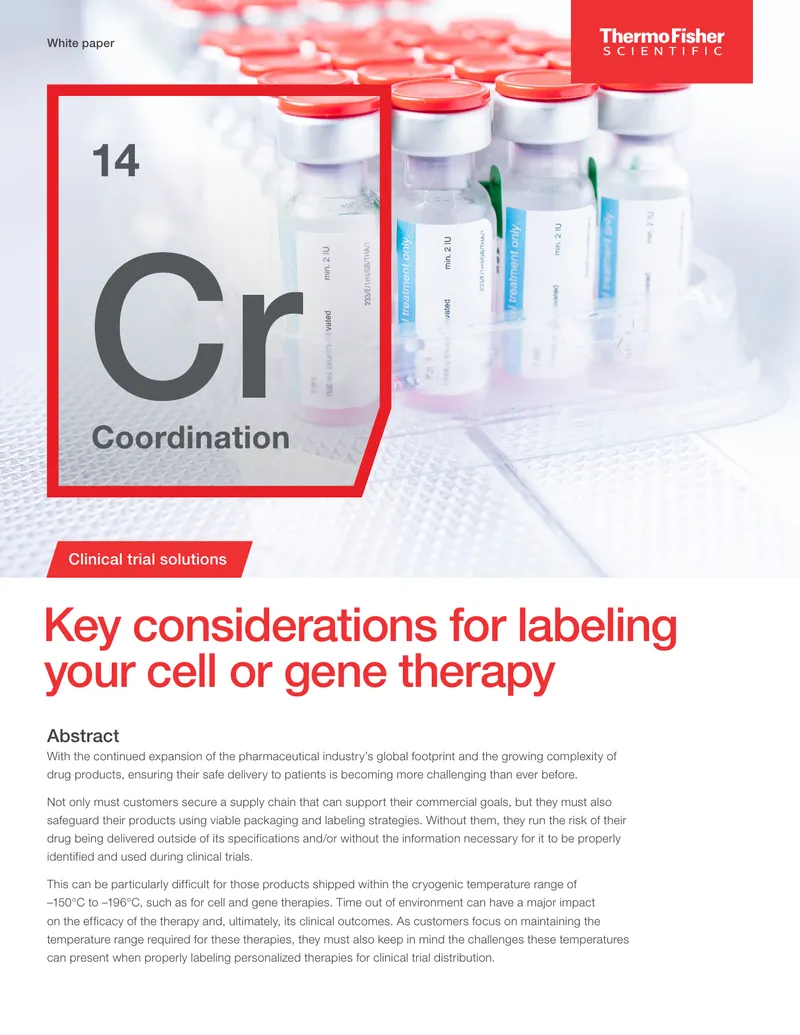 Key Considerations for Labeling Cell and Gene Therapies