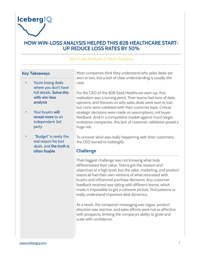 Win-Loss Analysis Implementation in B2B Healthcare