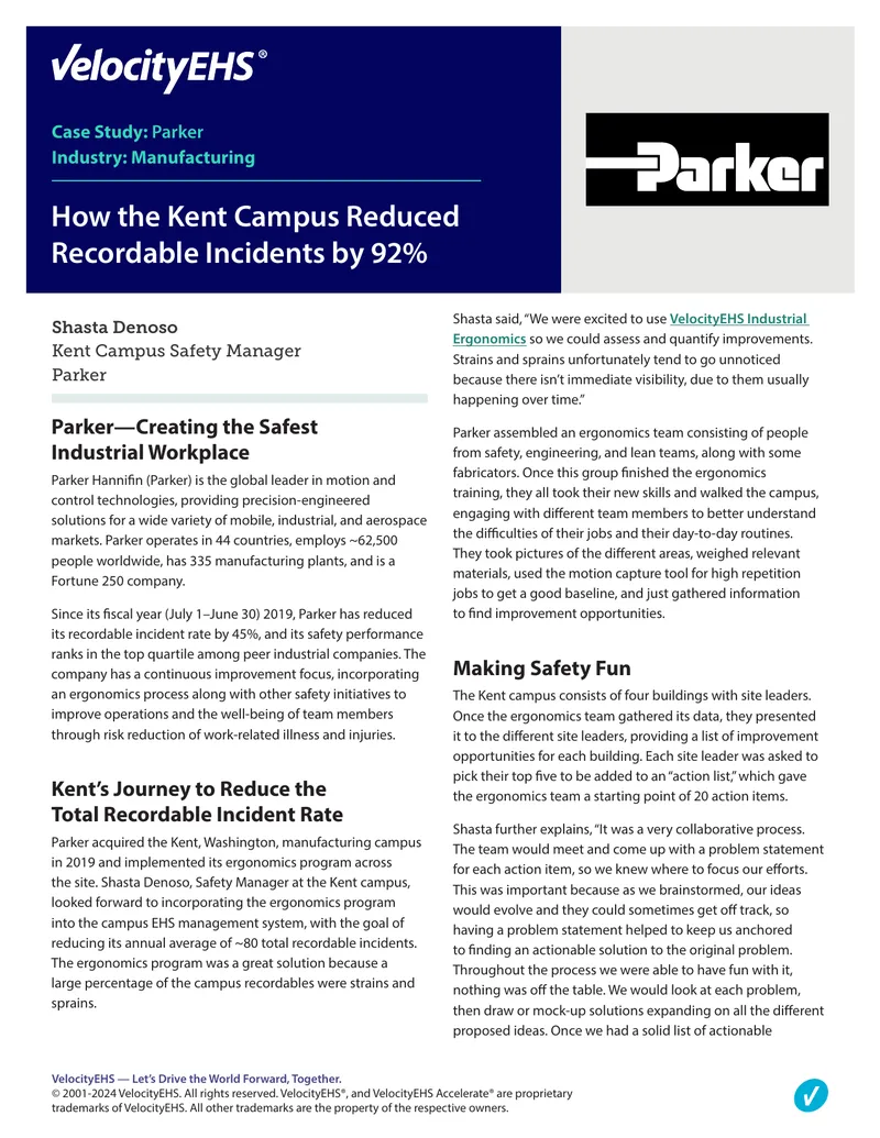Parker Kent Campus Ergonomics Case Study