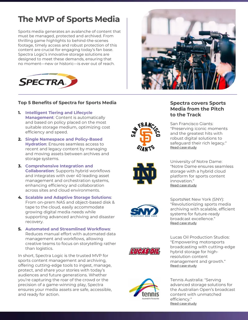 Benefits of Spectra Solutions for Sports Media