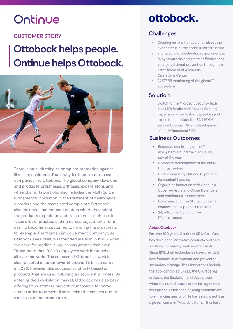 Ottobock Cybersecurity Operations Center Implementation