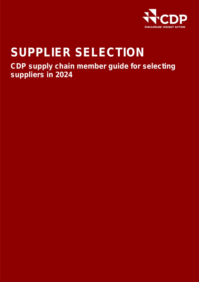 CDP Supply Chain Member Guide for Supplier Selection 2024